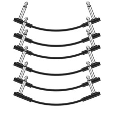 15Cm Guitar Effect Pedal Cable Flat Patch Cable Black 6-Pack