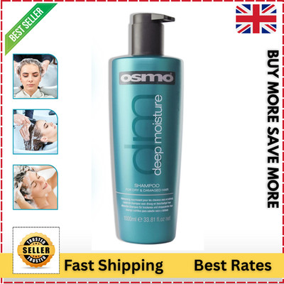 Osmo Deep Moisture Shampoo 1L Ultra Hydrating Formula for Dry Hair | Salon Size