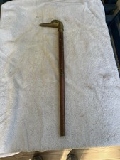 Vintage Brass Duck Head Cane Walking Stick Wood Shaft Missing Tip