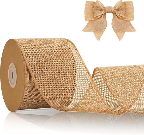 8Cm Juteband Mit Draht Vintage: Breit Geschenkband FüR Schleifen 10M Schleifenba-image