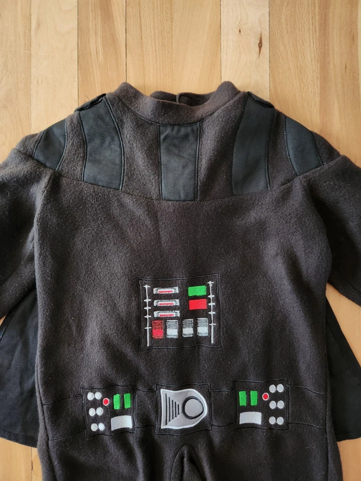 Star Wars 2T Darth Vader Fleece One Piece Jumpsuit Costume with Cape Dress Up - Image 2 of 4