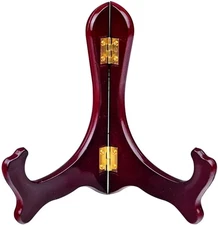 4 Pieces Wooden Easel Mahogany Finish Display Stand Plate Holder Picture Frame F