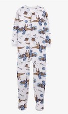 NWT Carter  s Gray Fleece Footed Dinosaur Space Pajamas Size 8/8A