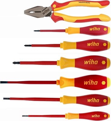 Wiha 32858 7 Piece Insulated Lineman''S Pliers And Screwdriver Set