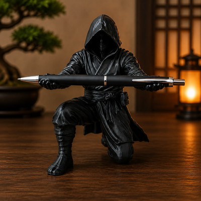 Ninja Assassin Pen Holder 3D Printed Desk Organizer Gamer Office Decor Gift