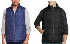 Weatherproof Vintage Men's Flannel Lined Quilted Vest Full Zip Stand Collar NWT
