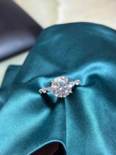 3.20 Ct Round Cut Lab Grown Diamond Engagement Real Ring in solid 950 Platinum