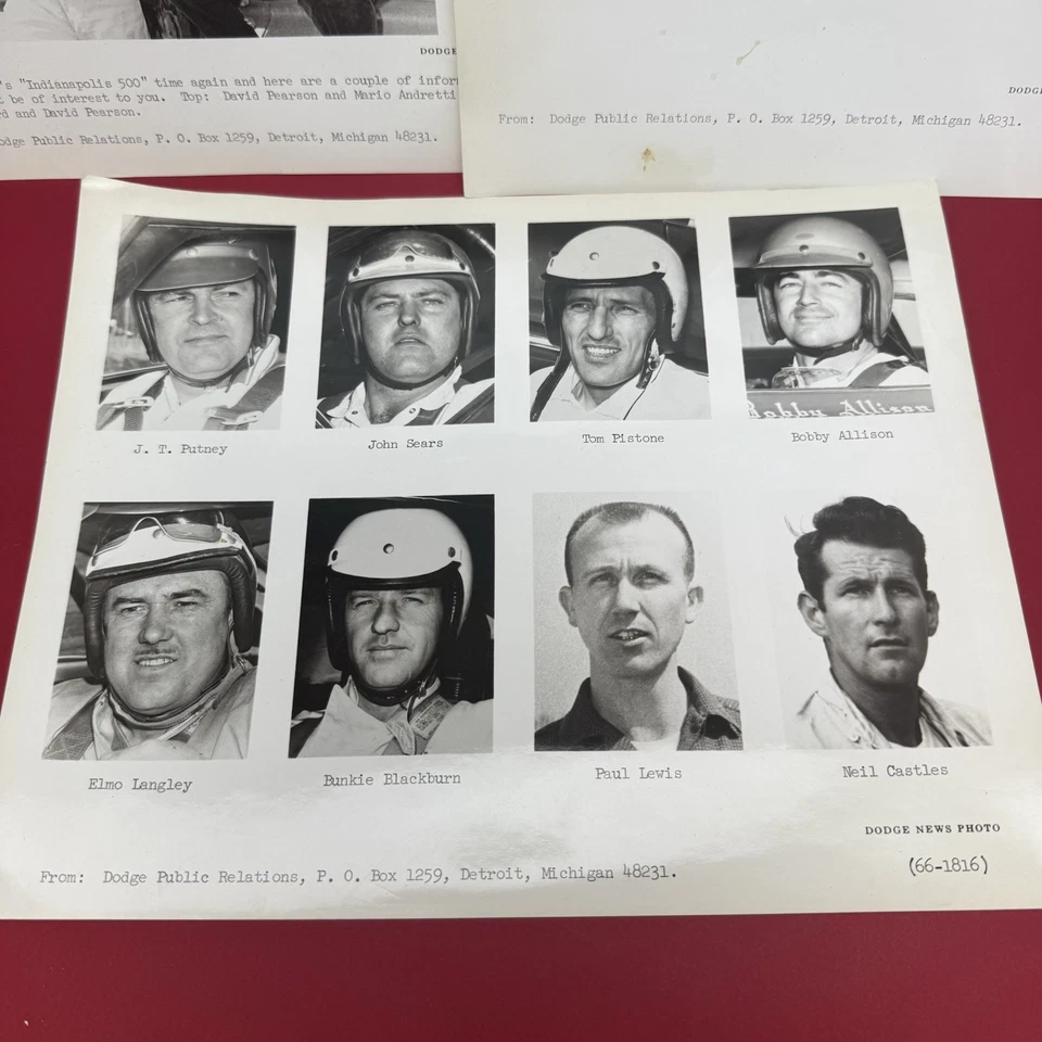 1966 Indy Racing Dodge Press Photos Mario Andretti Others B&W Originals - Image 4 of 4