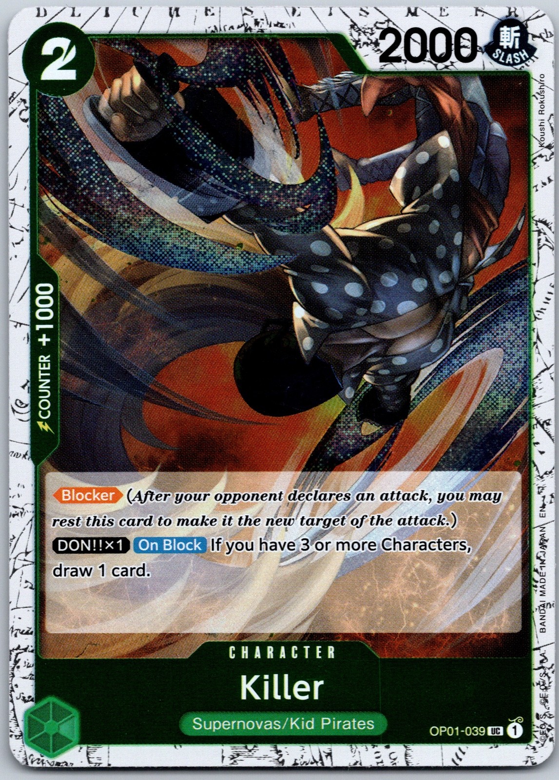Killer (Pirate Foil) UC Premium Booster -The Best- Vol. 2 OP01-039 NM