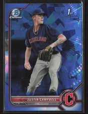 Justin Campbell 2022 Bowman Draft Sapphire Edition #BDC-113 Cleveland Guardians