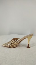 Michael Kors Women Haisley Metallic Leather Sandal Gold 6