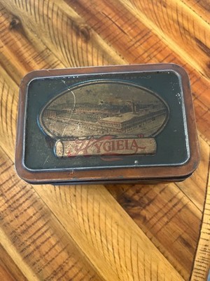 Antique Hygieia crayon paint art advertising tin Prang Watercolors
