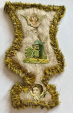 Victorian Christmas Ornament - Urn , Angel Scraps , Tinsel , Cotton