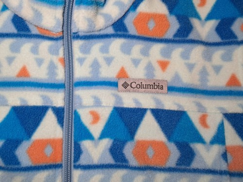 Columbia Youth Granite Mountains Printed Full Zip Blue Fleece Jacket Size XL - Picture 4 of 11