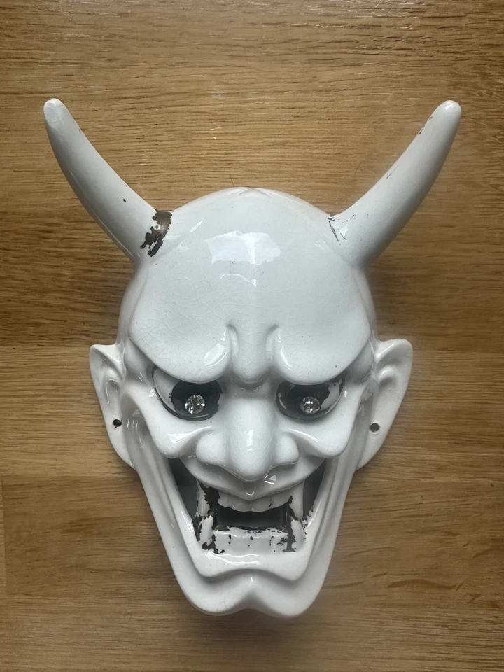 Máscara Demonio / Oni Noh Hannya Kabuki Japón Decoración de Pared Máscara Vintage. ¡Ojos brillantes!  Foto 4 de 4