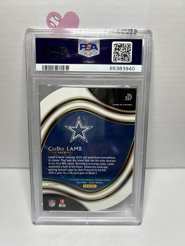 CEEDEE LAMB 2020 Select DIE-CUT Field Level Rookie RC TRICOLORE PRIZM PSA 9 - Foto 4 di 6