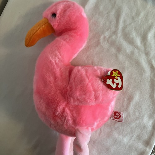 Vintage Ty Beanie Buddies Pinkie Flamingo, 17” Plush Stuffed Animal 1998 CLEAN! - Picture 8 of 13