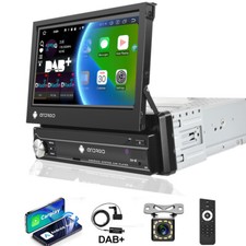 7" 1 Din DAB+ Android 13.0 Flip Out Apple Carplay Car Stereo GPS Radio + Camera