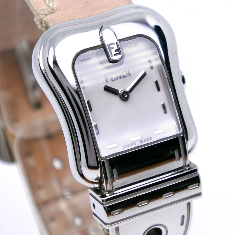 Reloj FENDI 3800L Acero Inoxidable X Cuero Cuarzo Rosa Foto 3 de 4