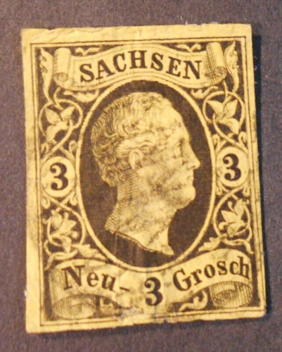 GERMANY, GERMANY, Saxony SAXONY 1851" effigy Frederick right" 3Ngr Used