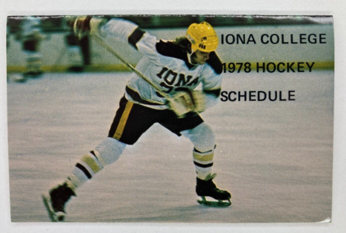 Horaire de poche de hockey universitaire vintage Iona Gaels 1978-79 NCAA - Photo 1/4