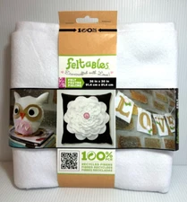 NEW Feltables ~ White 36 x 36 Recycled Fiber Felt Fabric for Sewing Crafts