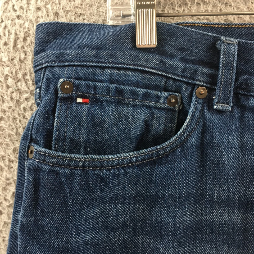 Tommy Hilfiger Straight Leg Jeans Mens 36x32 (actual 37x30) Blue Denim Cotton - Image 3 of 4
