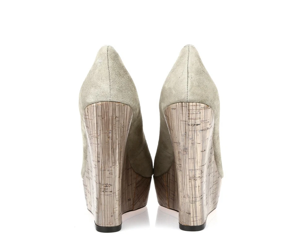 Jean Michel Cazabat женщин серый замшевый скольжения на платформе на танкетке каблуки туфли размер 36 - Изображение 4 из 4