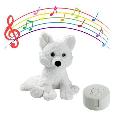 8 inch Araya the Arctic Fox Stuffed Plush Toy - Soft & Cuddly Recorder for Kids
