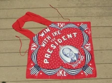 1950S WIN WITH IKE PATRIOTIC APRON EISENHOWER COLORFUL Political Promo