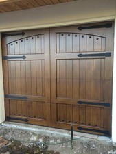 Lafayette Design - [9' x 7'] Spanish Style Custom Mahogany Wood Garage Door