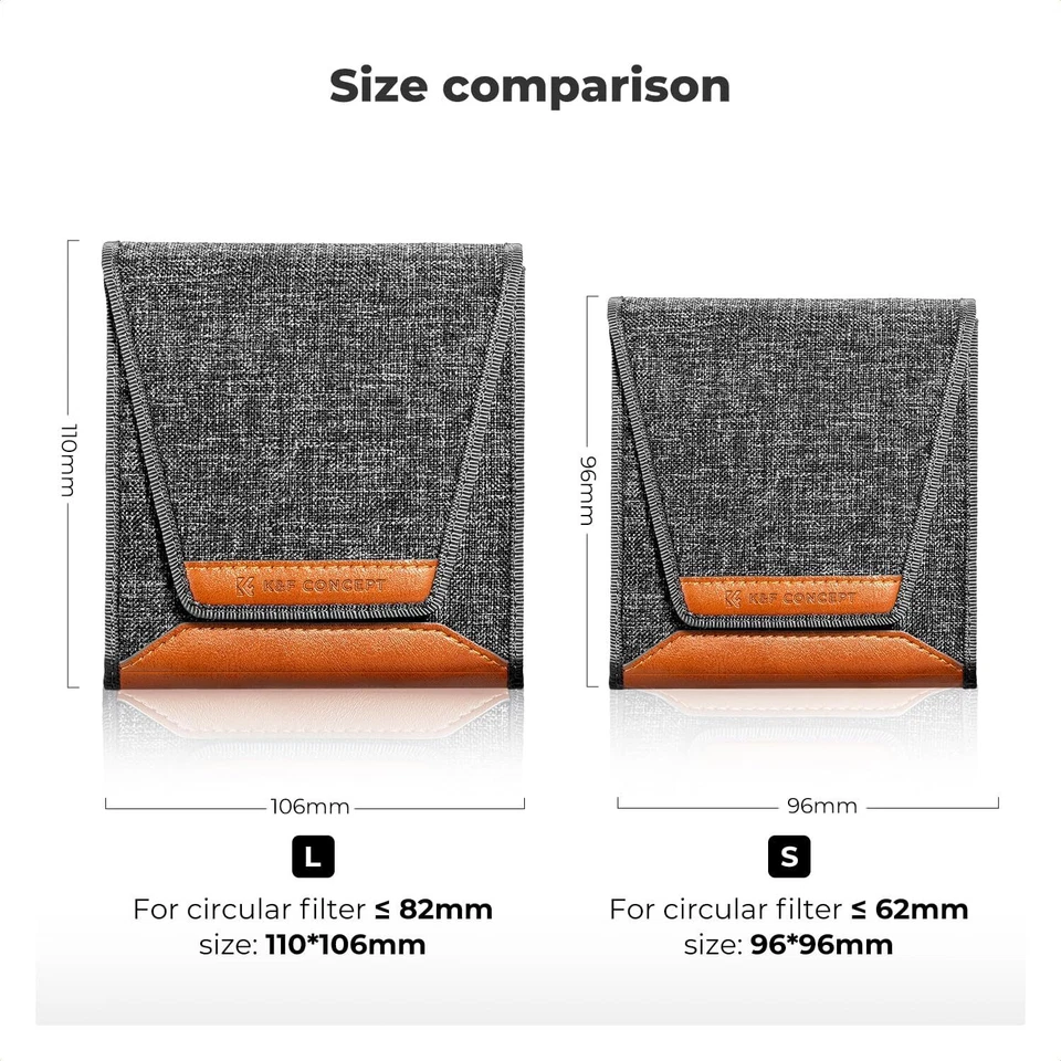 K&F Concept Lens Filter Case 4 Pocket Leather Carrying Filters Bag Pouch Square - Image 4 of 4