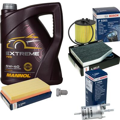 BOSCH Inspektionspaket 5 L MANNOL Extreme 5W-40 für VW Touran 1.6 FSI 1.4
