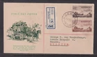 Australia "WCS"  1955 Cobb & Co (Green ) FDC R0365 Aberdare to Belgium (RARE)