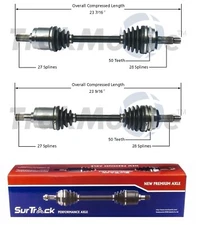 SurTrack Pair Set of 2 Front CV Axle Shafts For Honda Accord Manual 1990-1993