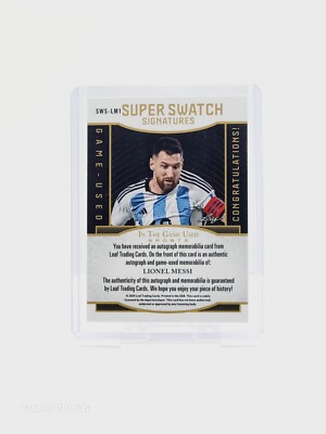 2024 Leaf In the Game Used LIONEL MESSI Auto Autograph Super Patch