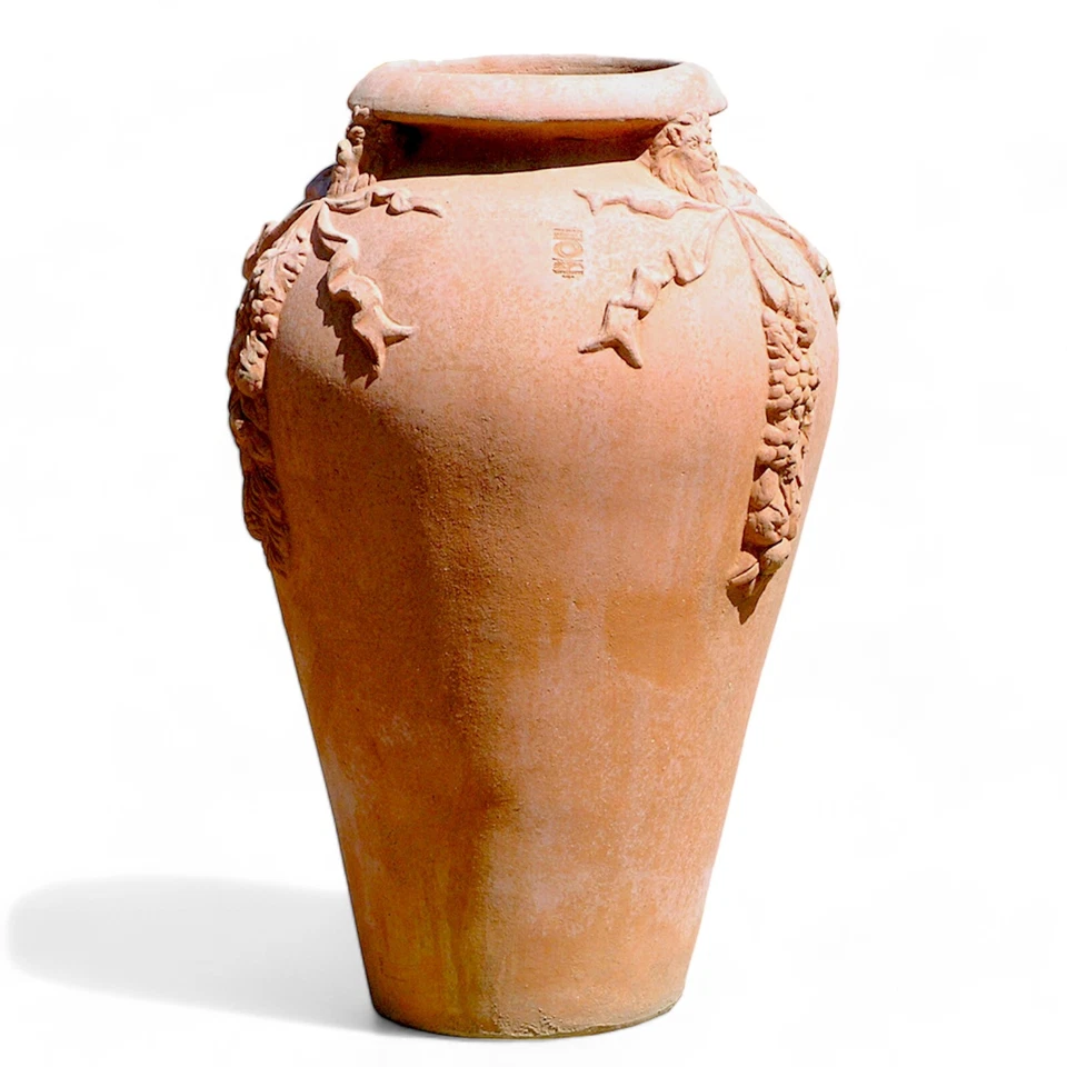 Cruse Dekorativ Amphore Mit Girlanden Ton Italienische Haus Garten H 70cm - Bild 3 von 4