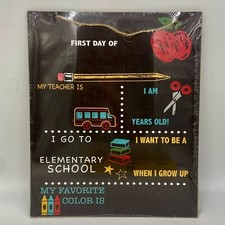 First Day Of School Back to School Chalkboard Sign 10" x 12" Reusable - NEW