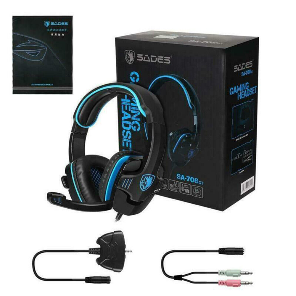 For PS4 Xbox One PC SADES Gaming Headset Headphones Stereo Surround With Mic