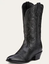 Ariat Ladies Heritage R Toe Western Boot Style 15770 Black Size 9.5 B