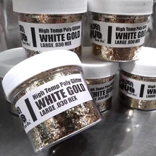 NEW 2 OZ WHITE GOLD Hi-Temp Glitter .030 Hex Fishing Lure Making plastisol