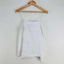 Matin Studio White 100% Cotton Tank Top with Bust Darts Crop Cami 6 US 2