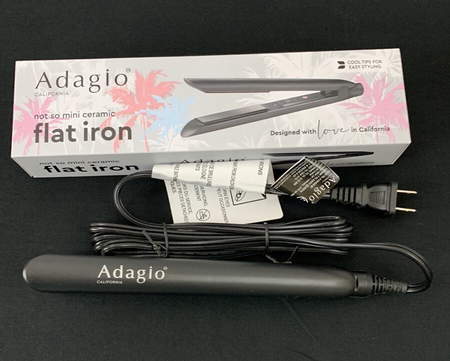 Adagio California Not So Mini Ceramic Flat Iron, Black NEW IN BOX‎ Adagio California Not So Mini Ceramic Flat Iron New In Box  main image 4