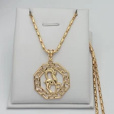 18K Gold Plated Constellation Horoscope Zodiac Sign Unisex Pendant Necklace
