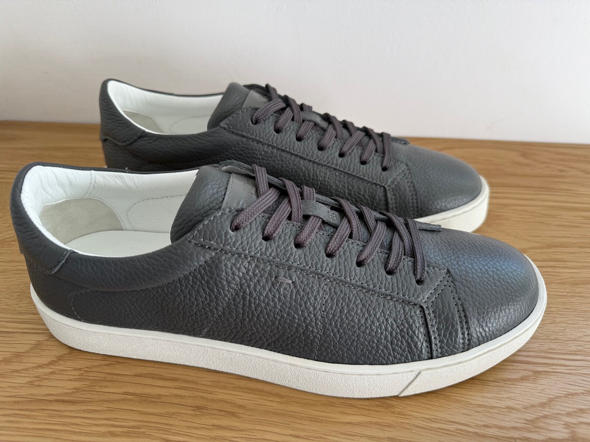 Santoni Sneakers Gray Suede Leather Made In Italy Mens EU 40 US 7 SANTONI men main image 4