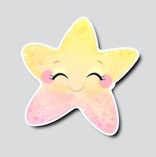 Baby Happy Starfish Sea Creature Oceanic Vinyl Decal Sticker