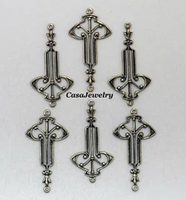 #1486 ANTIQUED GOLD CELTIC 2 RING CONNECTOR - 6 Pcs