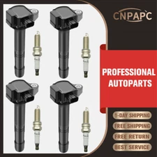 UF712 4X OEM Ignition Coil & Iridium Spark Plug for Honda CR-V Accord Acura 2.4L