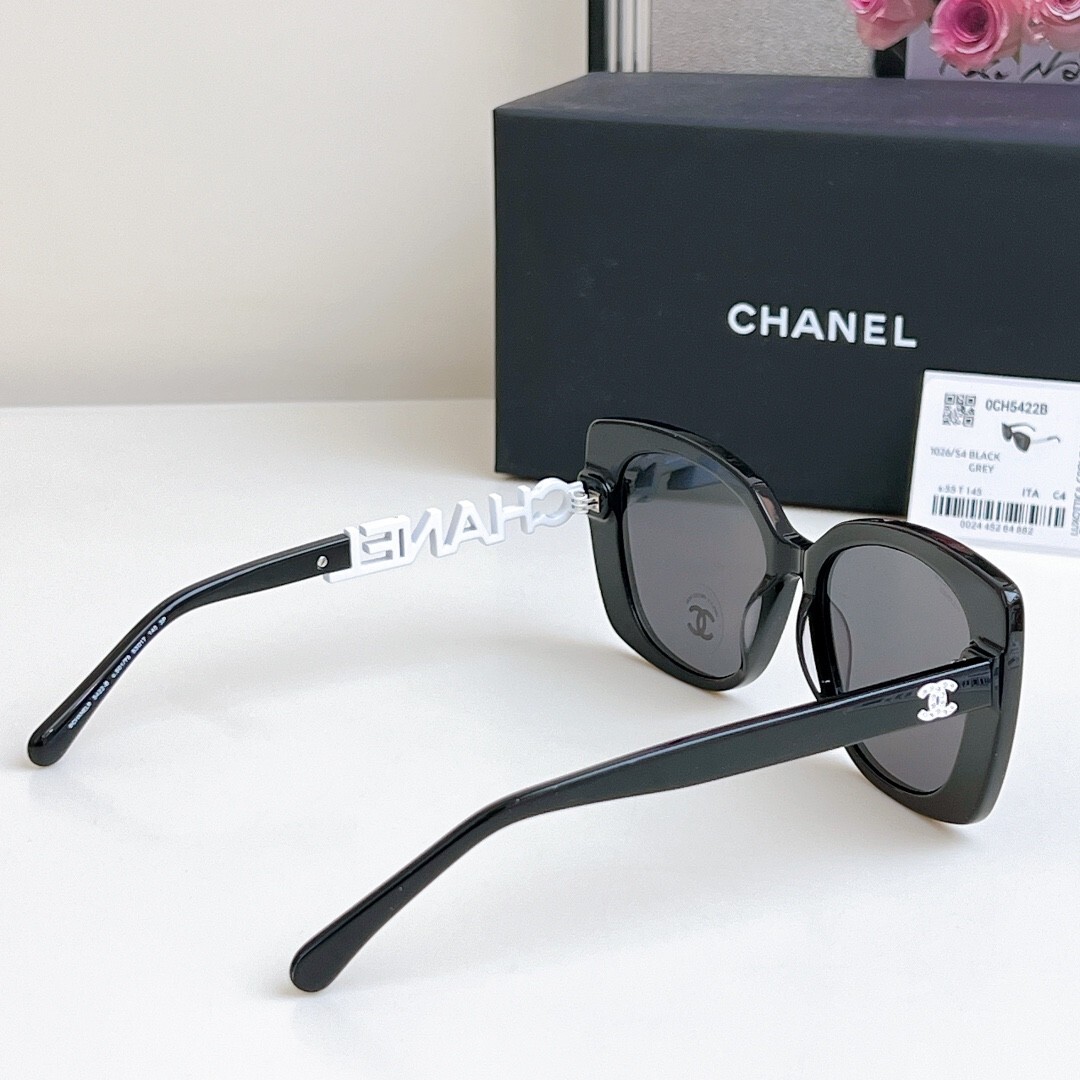Brand New CHANEL CH5422 Women Sunglasses White Letters Frame