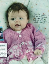 ~ Baby-Strickmuster zum Ausziehen für hübsche Fair Isle Strickjacke ~ 12 Zoll ~ 20 Zoll ~